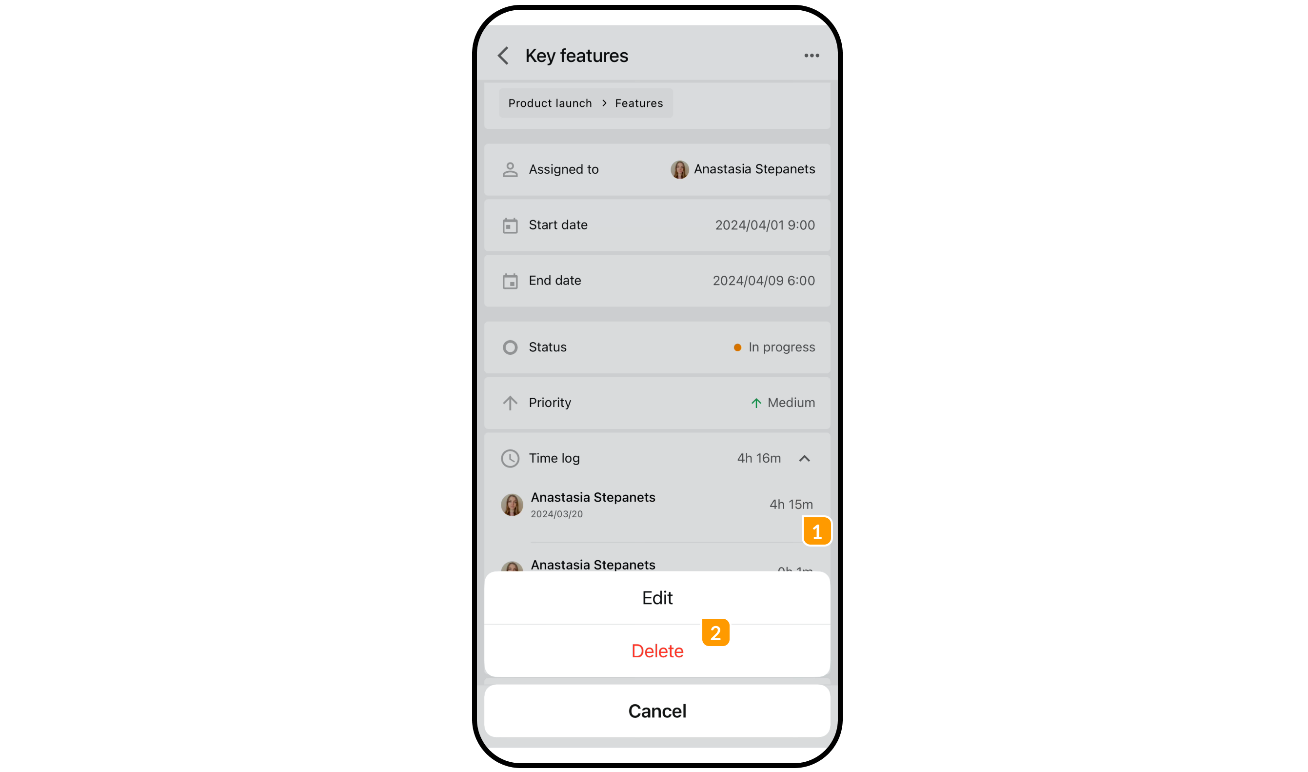 GanttPRO mobile app - set timer 3-3.png