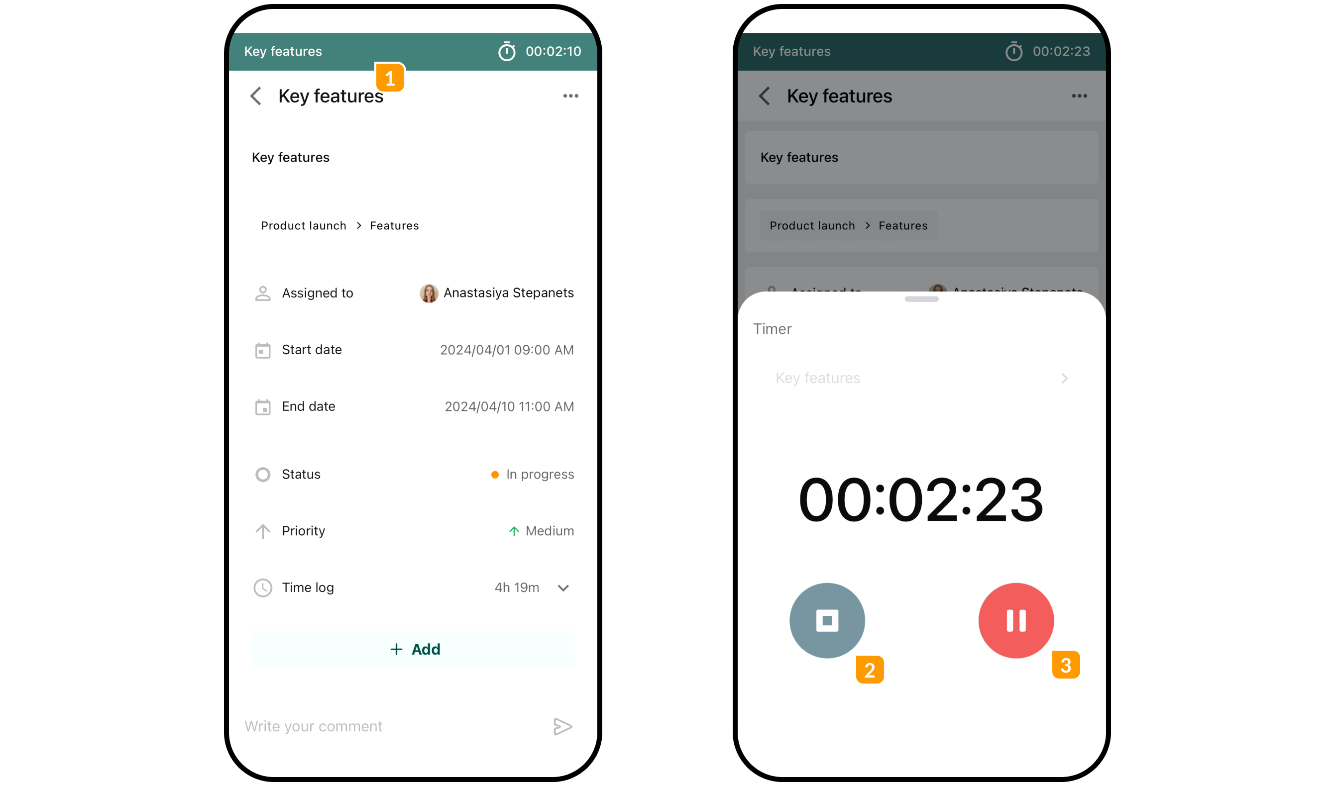 GanttPRO mobile app - set timer 2-3.png