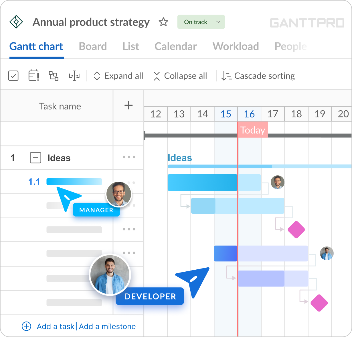 GanttPROs AI-verktøy for å lage et Gantt-diagram