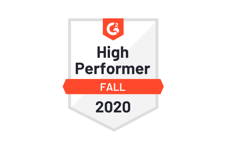 <span class="accent_text">High Performer of Fall 2020</span> by G2.
