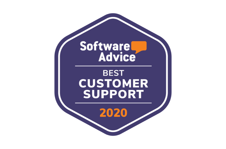 <span class="accent_text">Best Customer Support in 2020</span> by Software Advice.