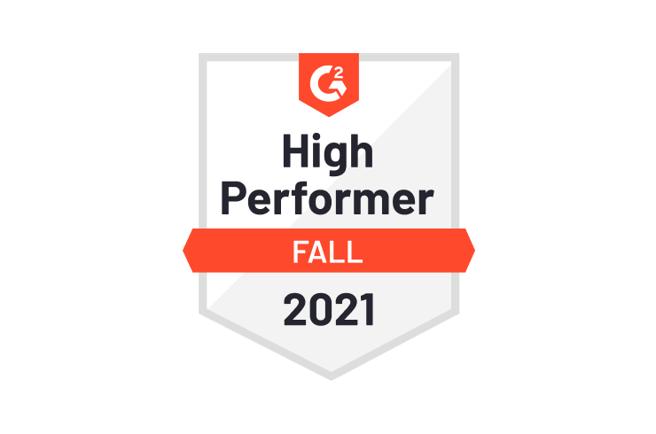 High Performer of Fall 2021 by G2.