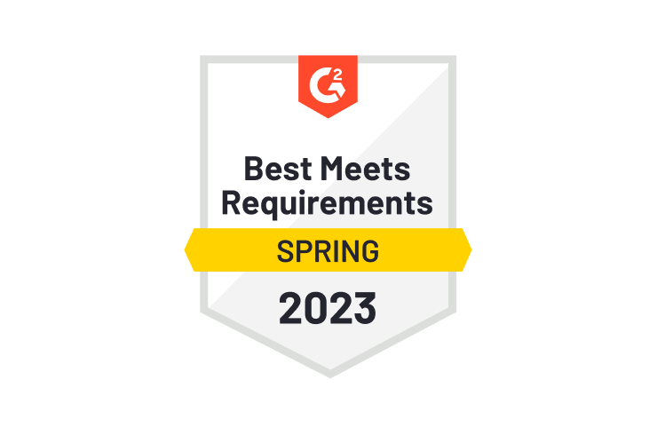 Best Meets Requirements in Spring 2023 by G2.