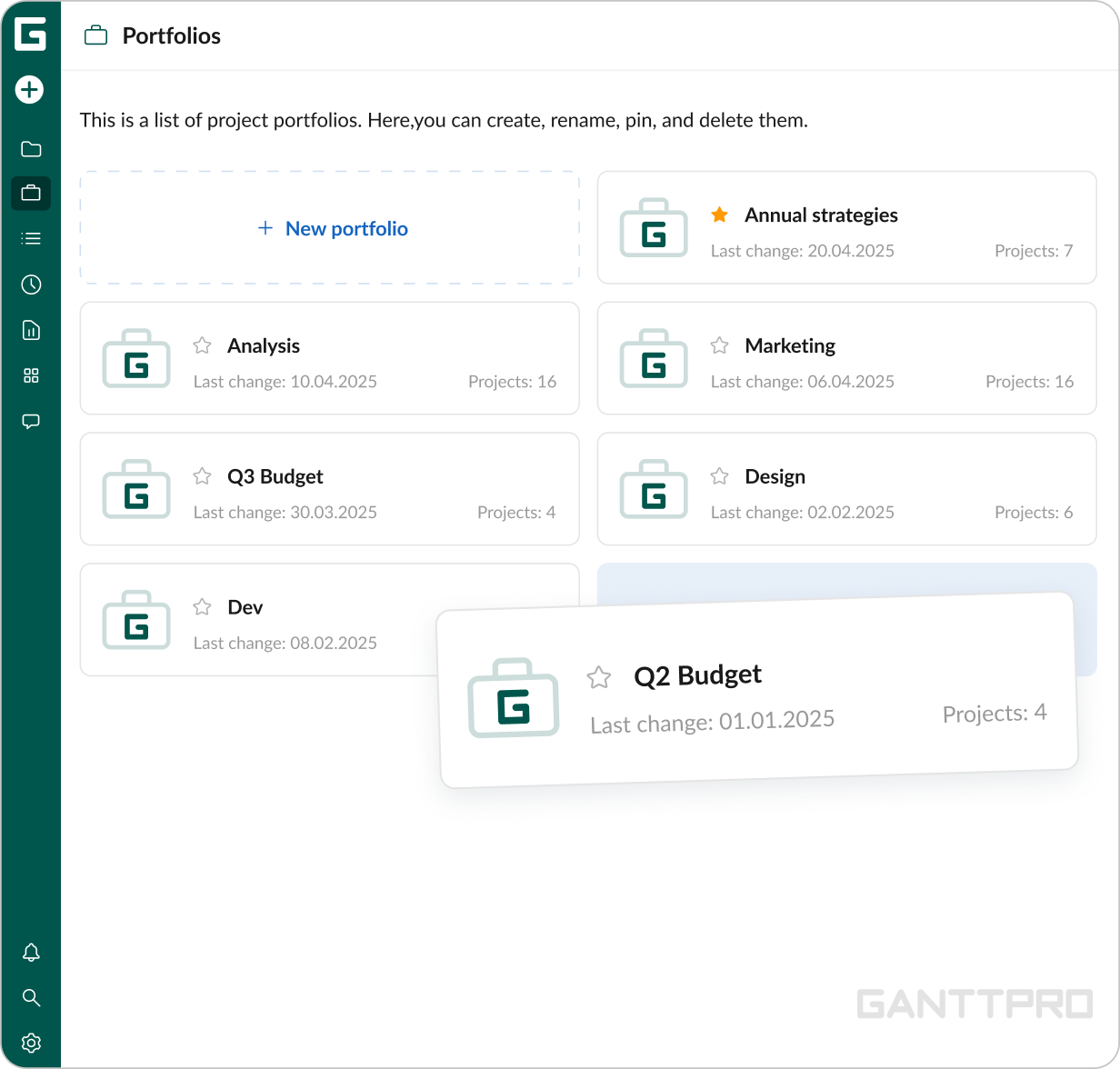 Portafolio de proyectos
