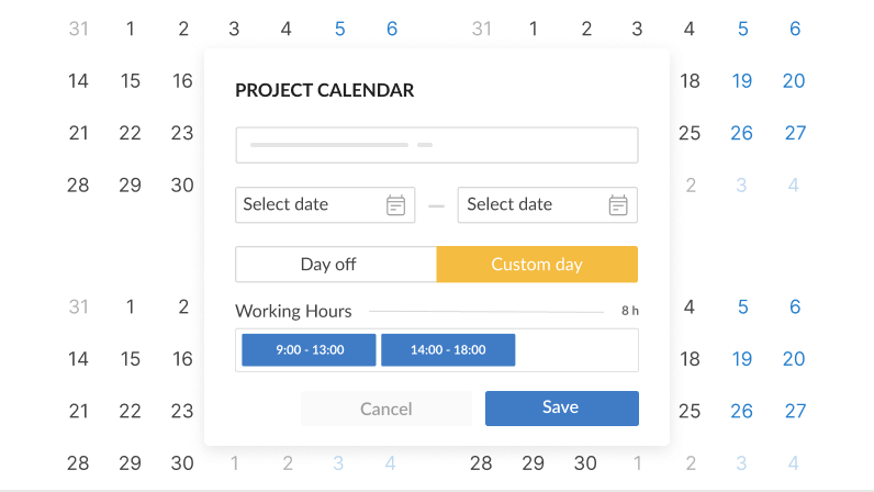 Calendario de proyectos