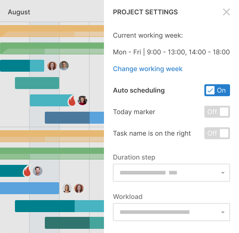 How to work with the Auto scheduling feature in a project
