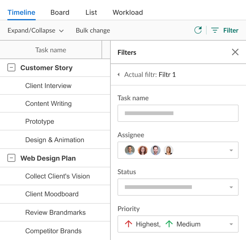 How to work with a project grid view