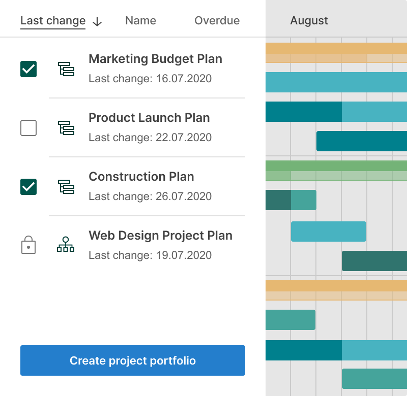 How to work with a project portfolio view
