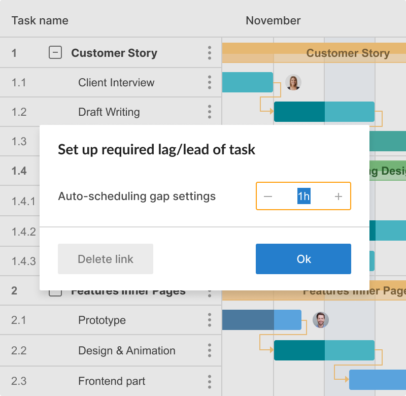 How to create a task hierarchy