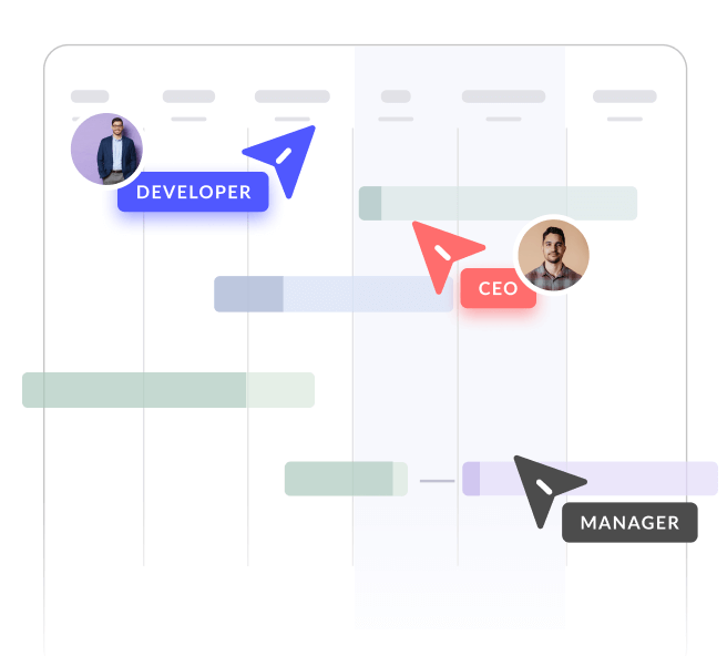 Seamless <span>collaboration</span> with online
Gantt charts