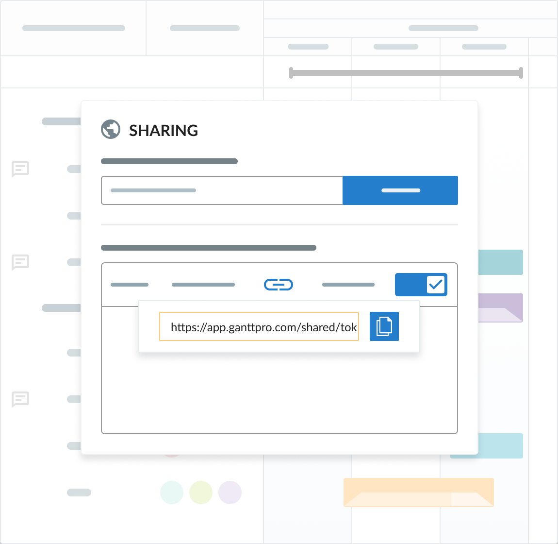 Доступ по ссылке и Экспорт