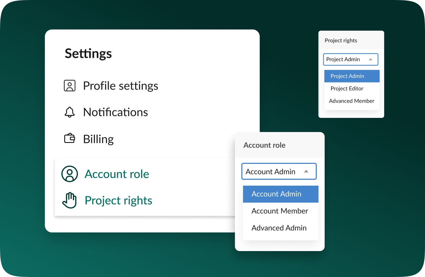 Ролі облікового запису та права проекту