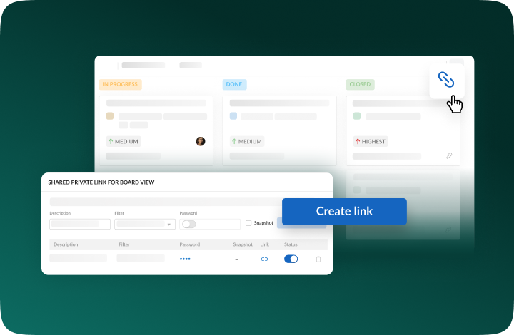 Lien privé partagé pour la vue du tableau