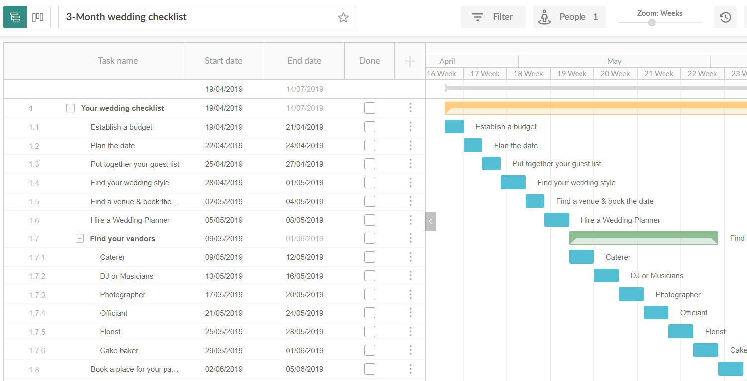 How To Plan A Wedding In 3 Months Checklist Excel Template Free 