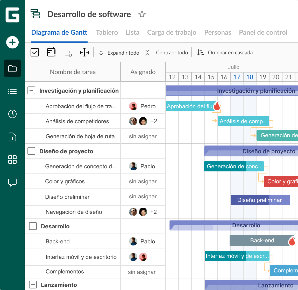 GanttPRO interface